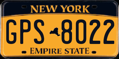 NY license plate GPS8022