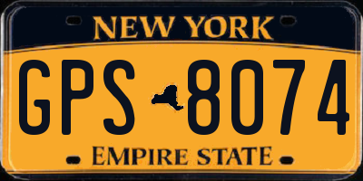 NY license plate GPS8074