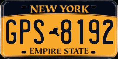 NY license plate GPS8192