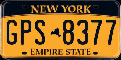 NY license plate GPS8377