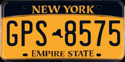 NY license plate GPS8575