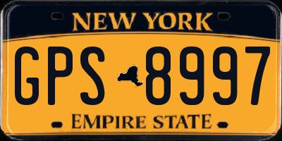 NY license plate GPS8997