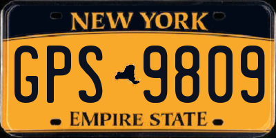 NY license plate GPS9809