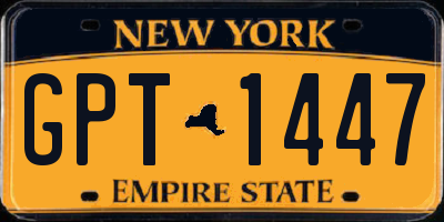 NY license plate GPT1447