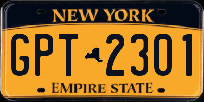 NY license plate GPT2301
