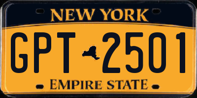NY license plate GPT2501