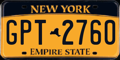 NY license plate GPT2760
