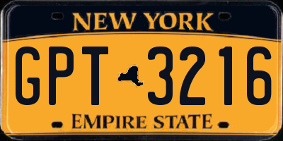 NY license plate GPT3216