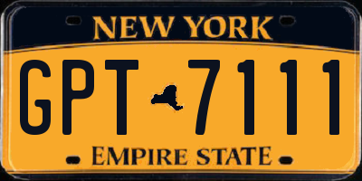 NY license plate GPT7111