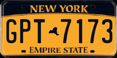 NY license plate GPT7173