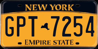 NY license plate GPT7254