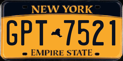 NY license plate GPT7521
