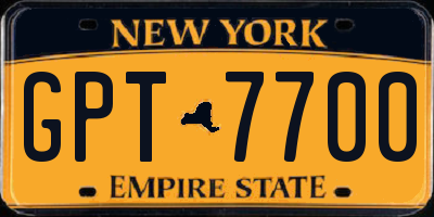 NY license plate GPT7700