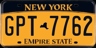 NY license plate GPT7762