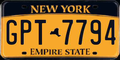 NY license plate GPT7794