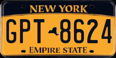 NY license plate GPT8624