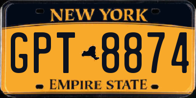 NY license plate GPT8874