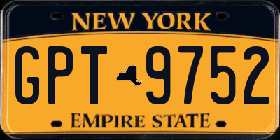 NY license plate GPT9752