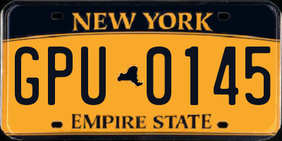 NY license plate GPU0145
