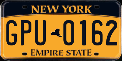NY license plate GPU0162