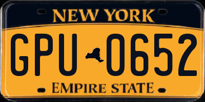 NY license plate GPU0652