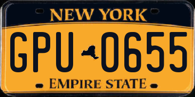 NY license plate GPU0655