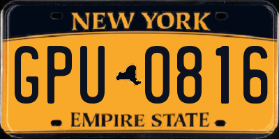 NY license plate GPU0816