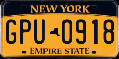 NY license plate GPU0918