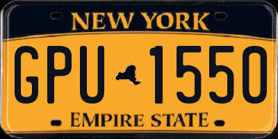 NY license plate GPU1550