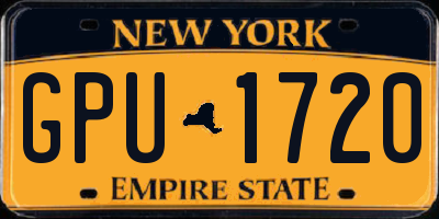 NY license plate GPU1720