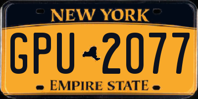 NY license plate GPU2077