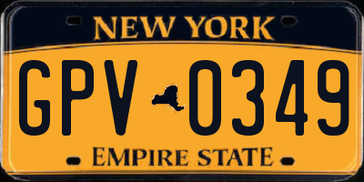 NY license plate GPV0349