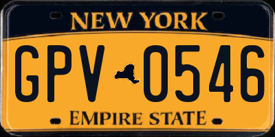 NY license plate GPV0546
