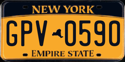 NY license plate GPV0590