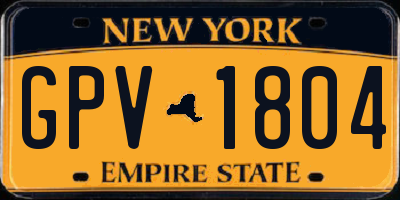 NY license plate GPV1804