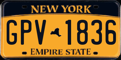 NY license plate GPV1836