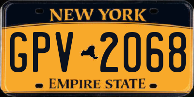 NY license plate GPV2068