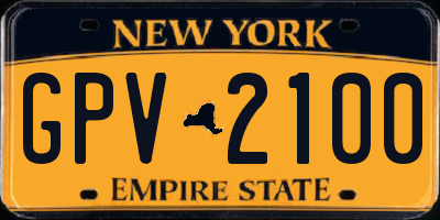 NY license plate GPV2100