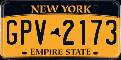 NY license plate GPV2173