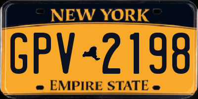 NY license plate GPV2198