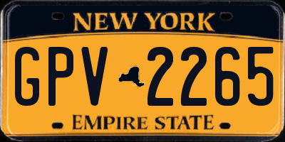 NY license plate GPV2265