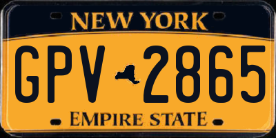 NY license plate GPV2865