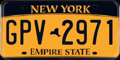 NY license plate GPV2971