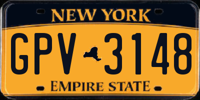 NY license plate GPV3148