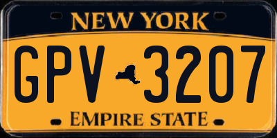 NY license plate GPV3207