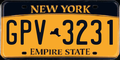 NY license plate GPV3231
