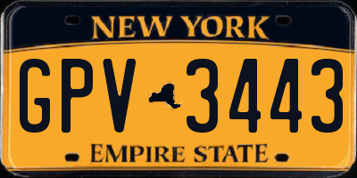 NY license plate GPV3443