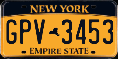 NY license plate GPV3453
