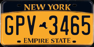 NY license plate GPV3465