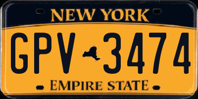 NY license plate GPV3474